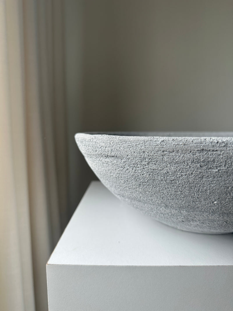 Anima White Unglazed Handmade Ceramic Bowl