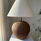 Utopia Brown Handmade Ceramic Lamp with Linen Shade