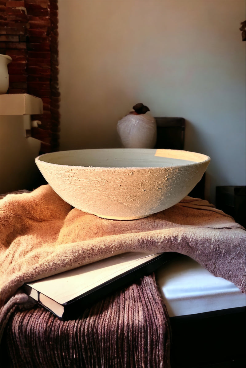 Anima Gray Unglazed Handmade Ceramic Bowl