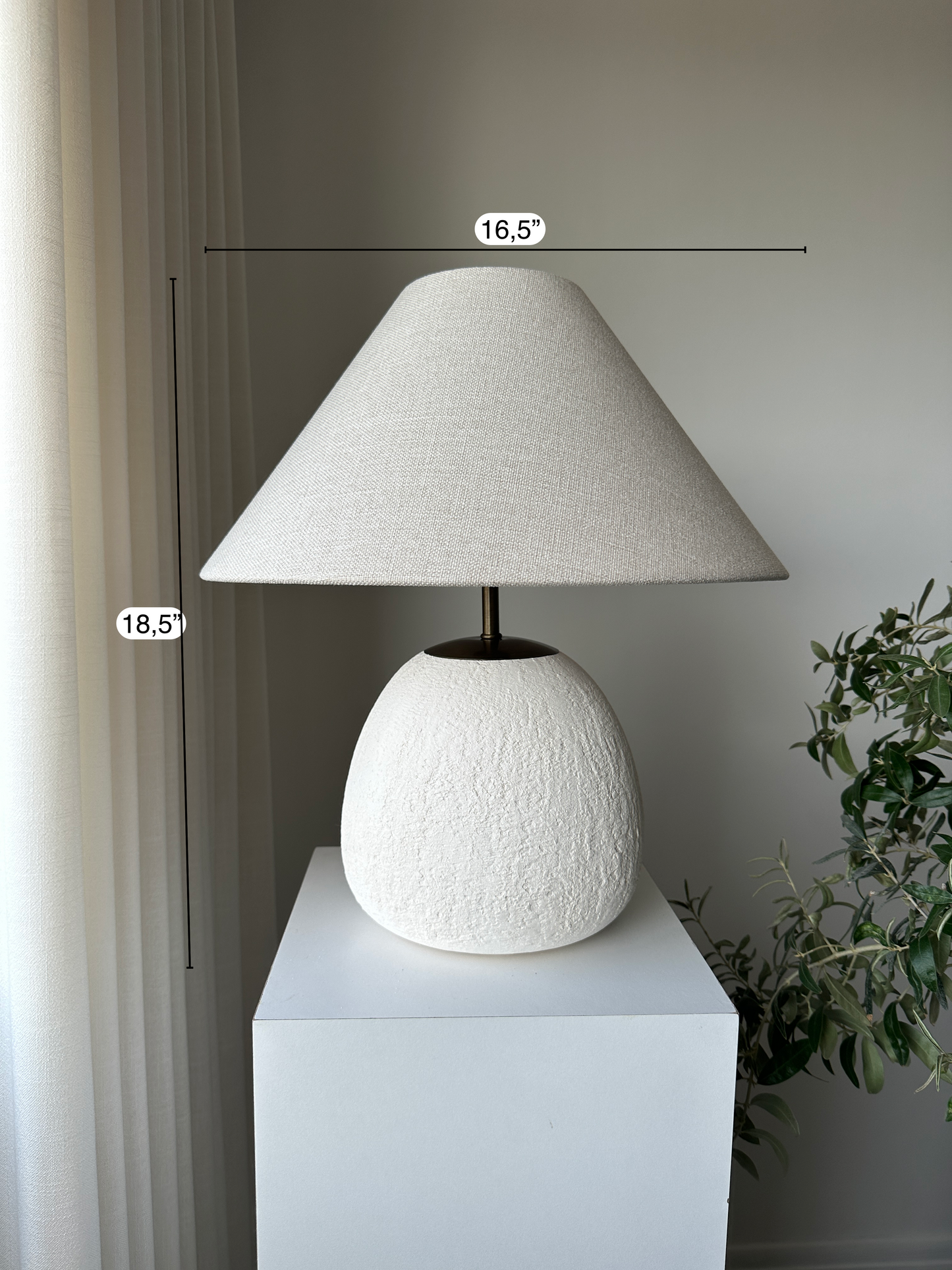 Egg Unglazed Ceramic Textured Table Lamp