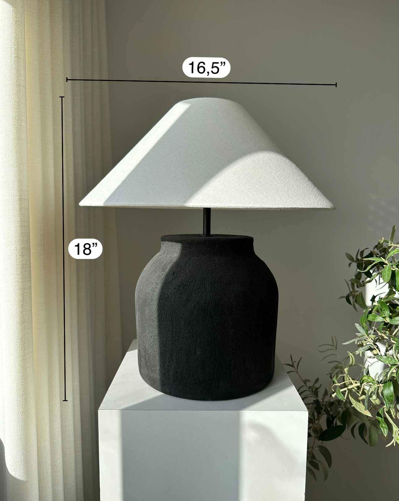 Noir Unglazed Textured Ceramic Table Lamp