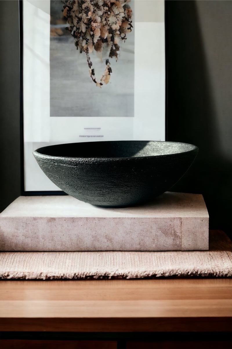 Anima Gray Unglazed Handmade Ceramic Bowl