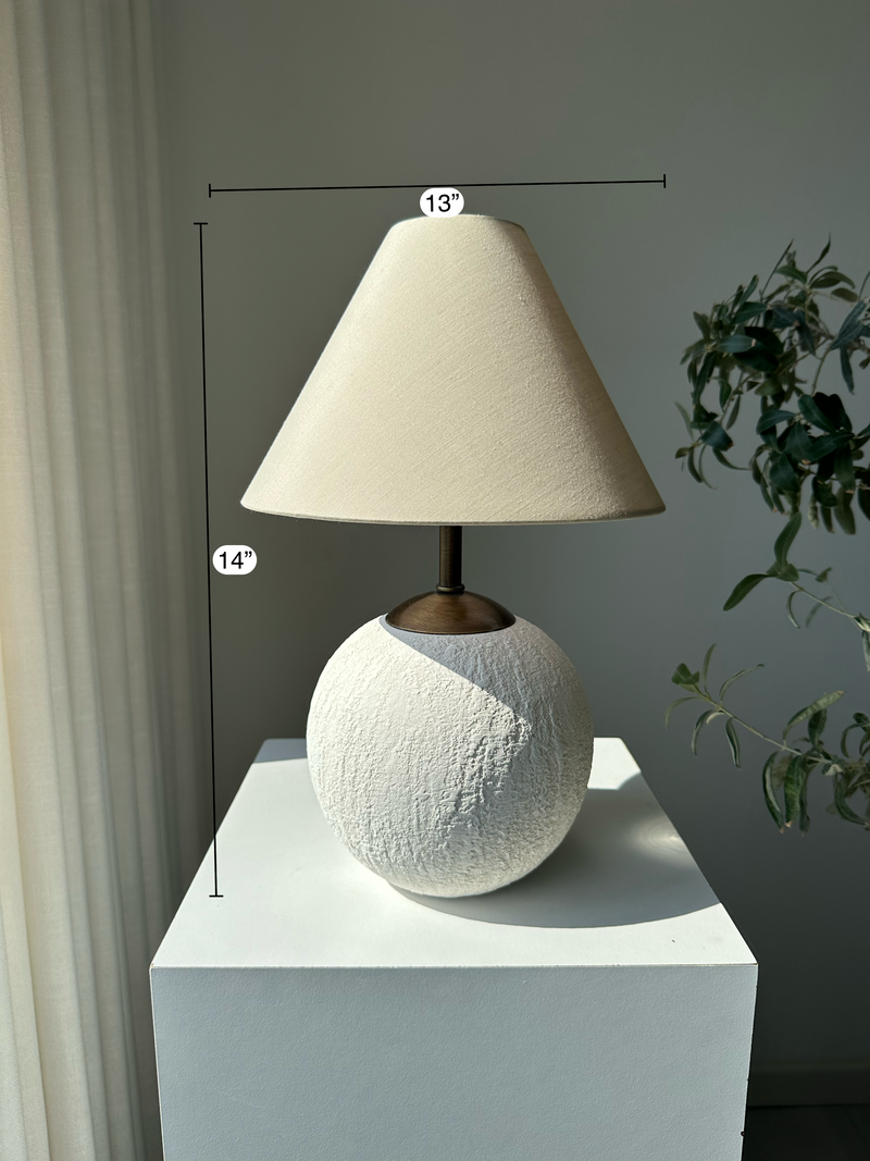 Olivió White Unglazed Ceramic Textured Table Lamp