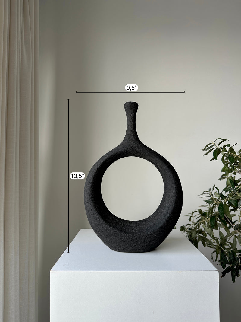Donna Black Wabi Sabi Textured Sculpture