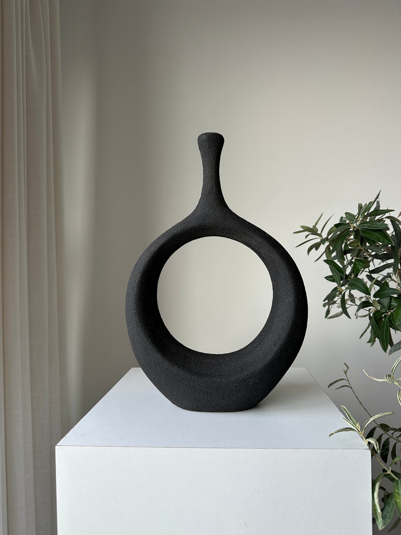 Donna Black Wabi Sabi Textured Sculpture