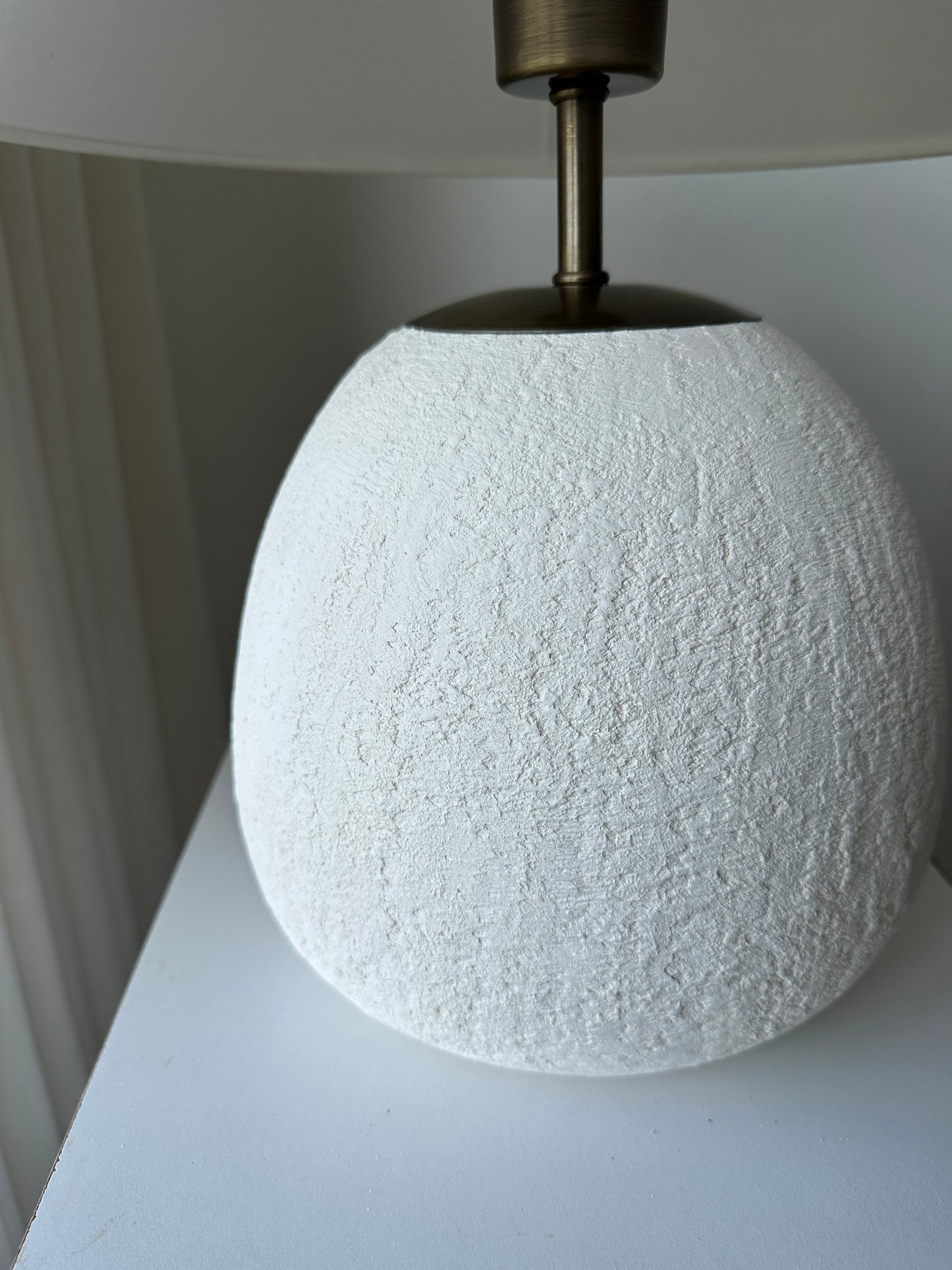 Egg Unglazed Ceramic Textured Table Lamp