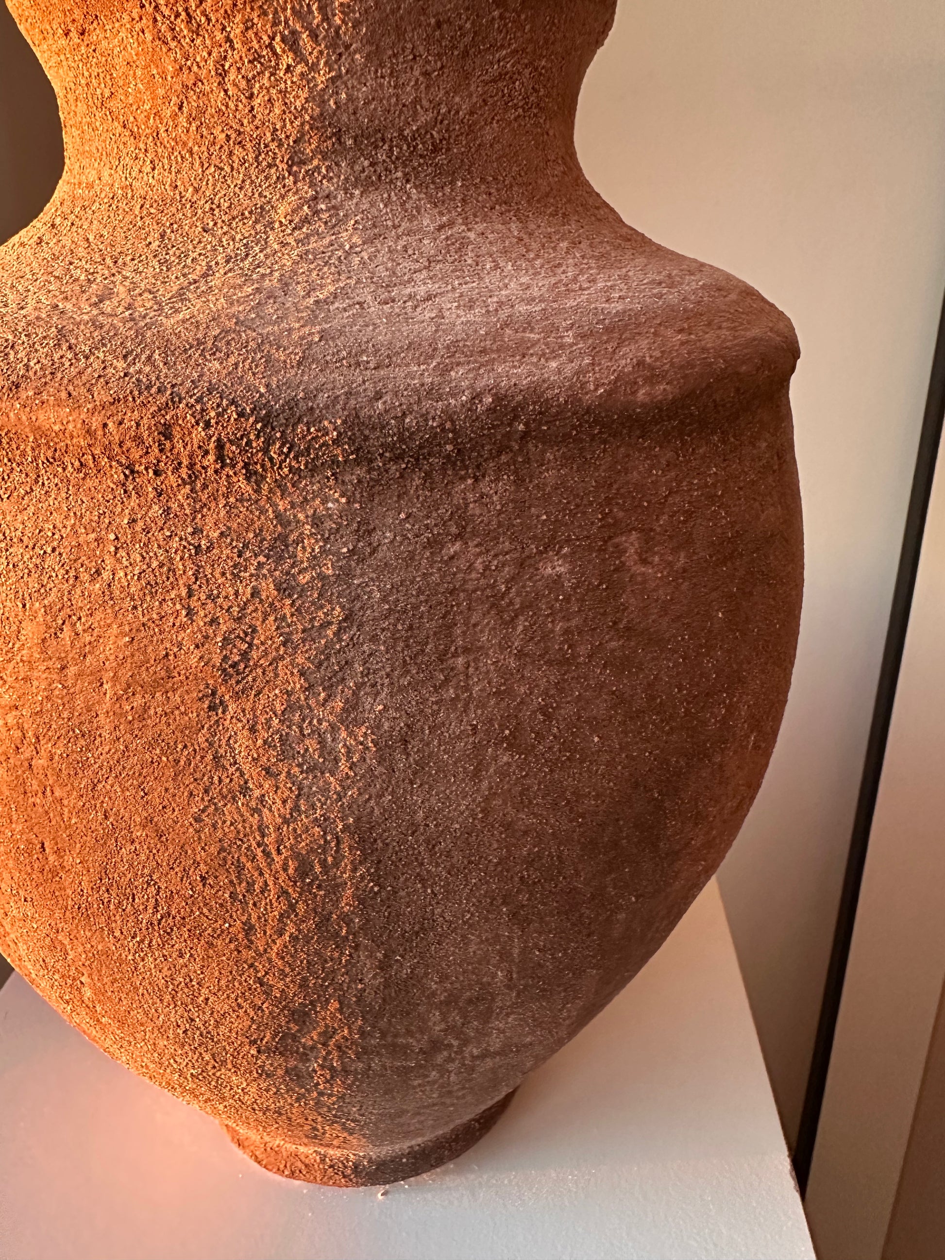 Devon earth tone ceramic table lamp texture close up