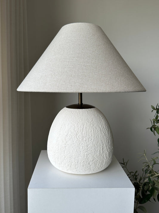 Egg Unglazed Ceramic Textured Table Lamp