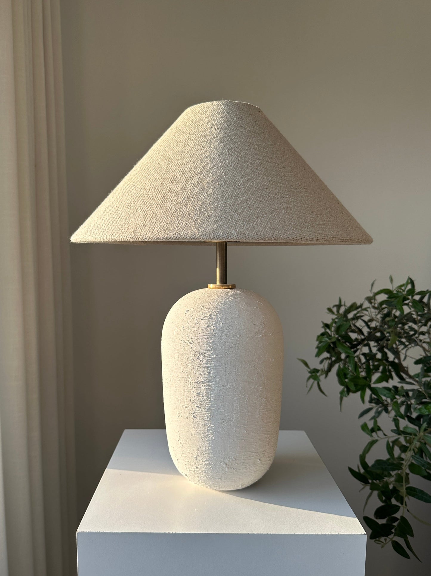 Luna Unglazed Ceramic Textured Table Lamp