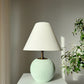 Olivió Green Ceramic Lamp with Linen Shade