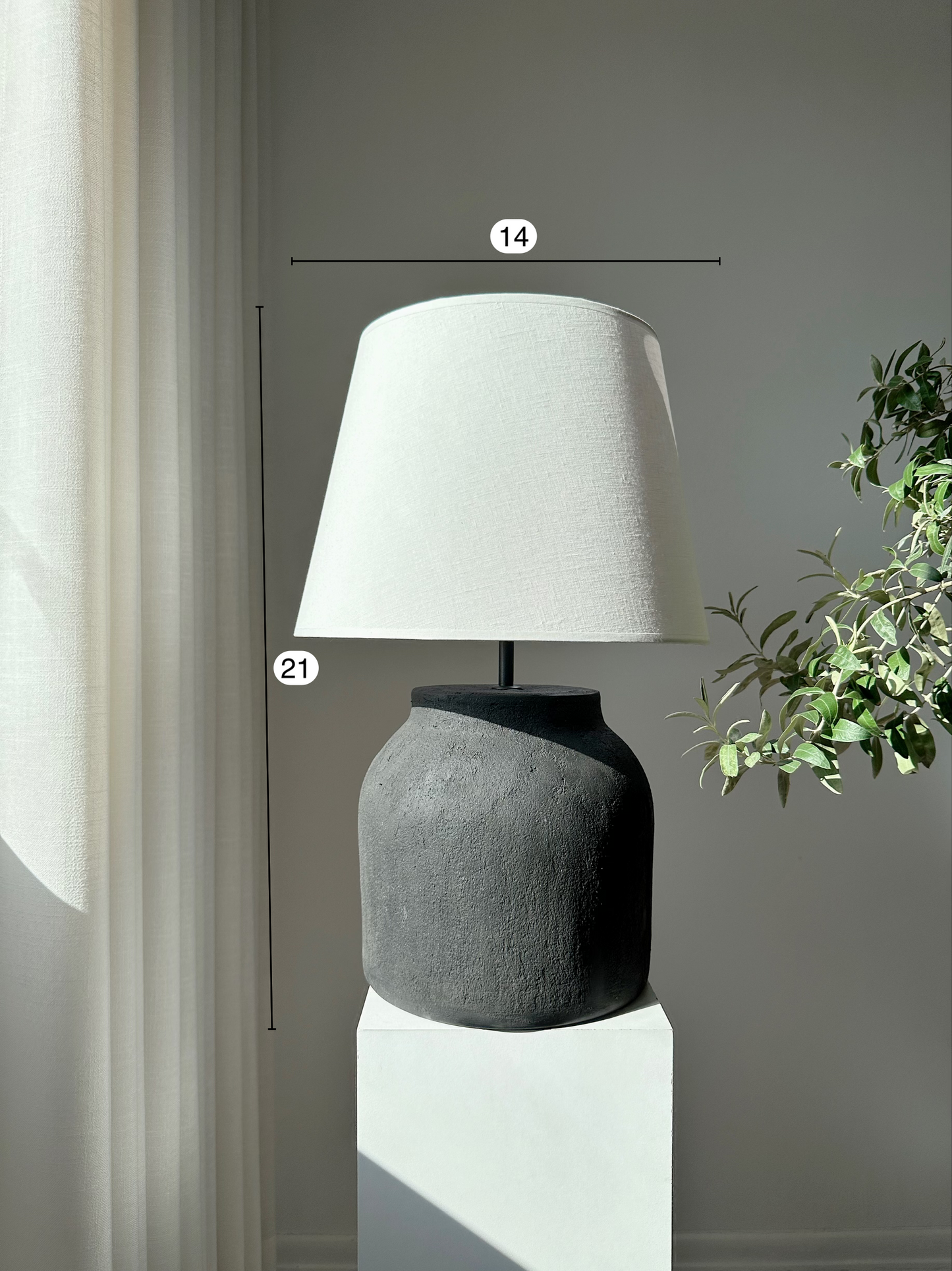 Noir Unglazed Textured Ceramic Table Lamp