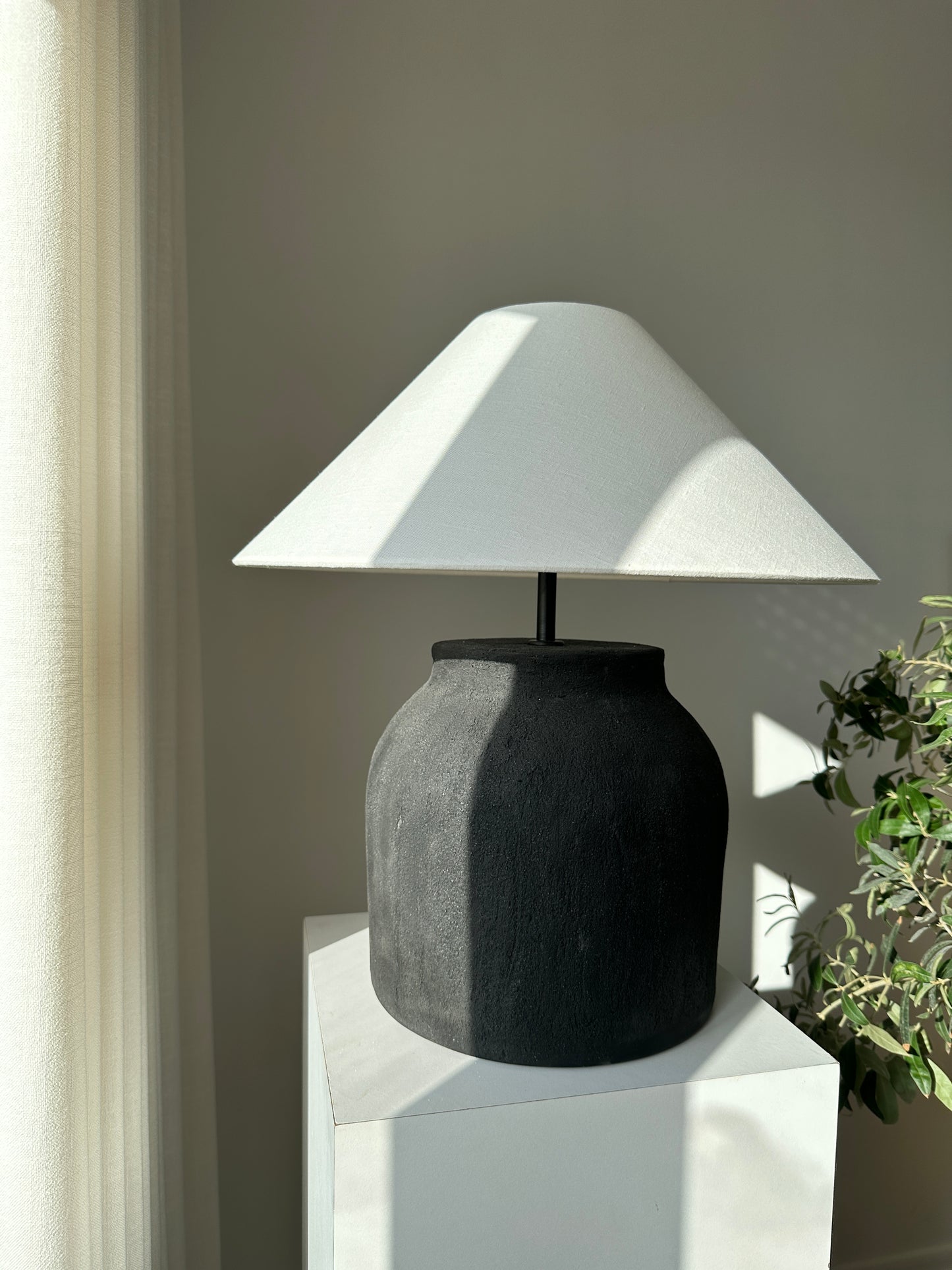 Noir Unglazed Textured Ceramic Table Lamp