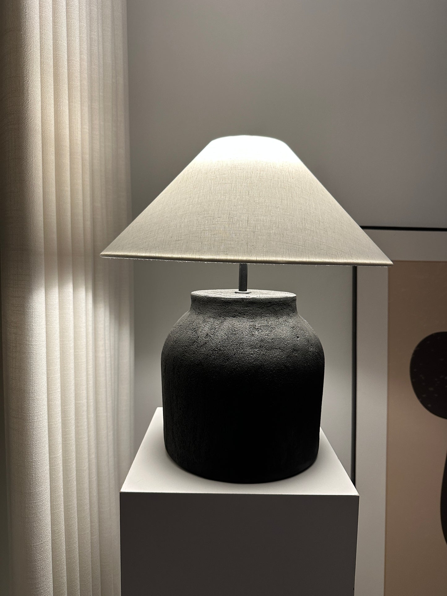 Noir Unglazed Textured Ceramic Table Lamp