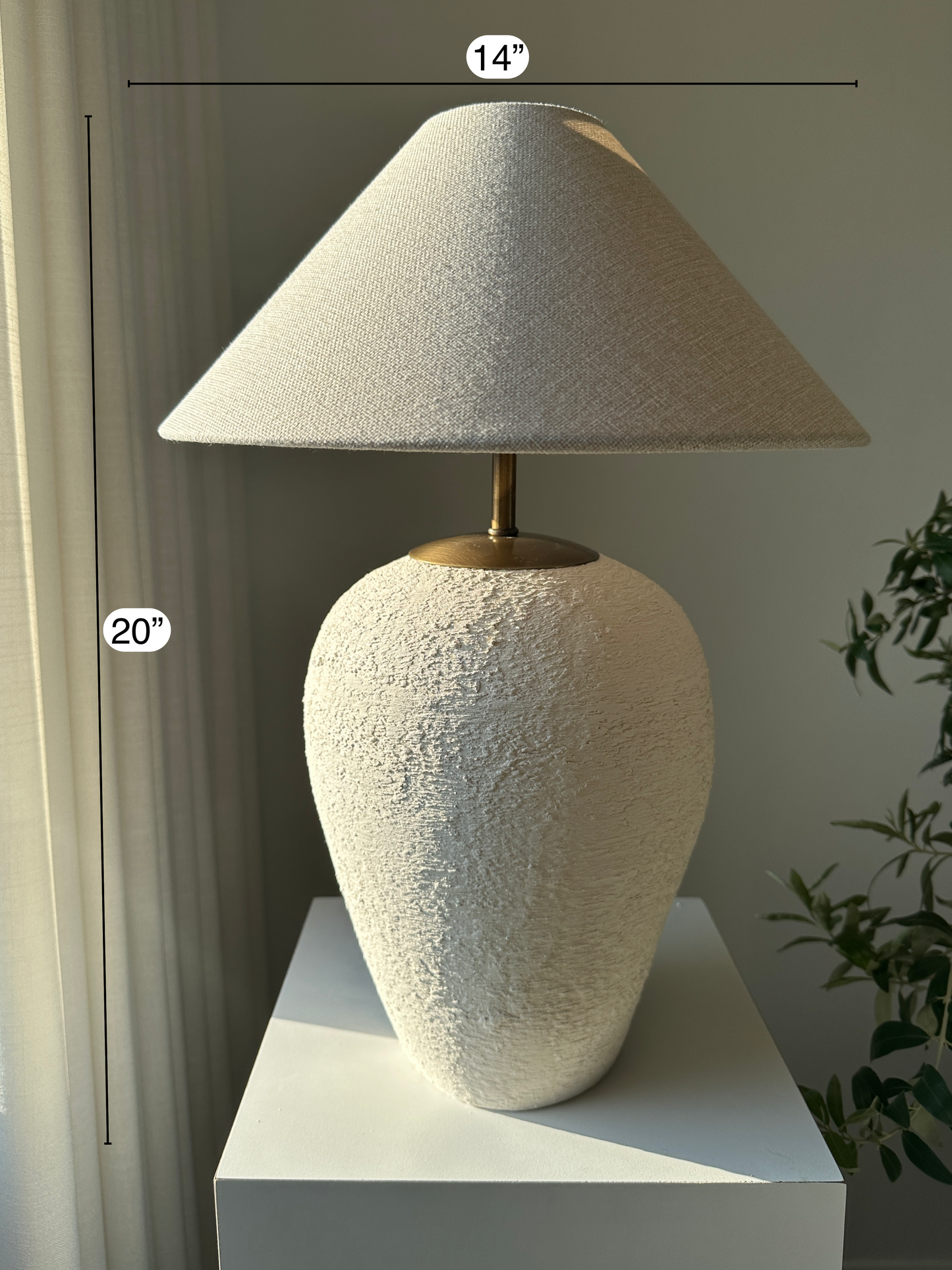 Bella XL Size Unglazed Ceramic Textured Table Lamp