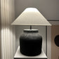 Black wabi sabi organic texture ceramic lamp 