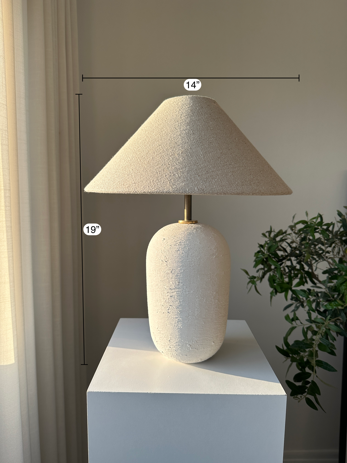 Luna Unglazed Ceramic Textured Table Lamp