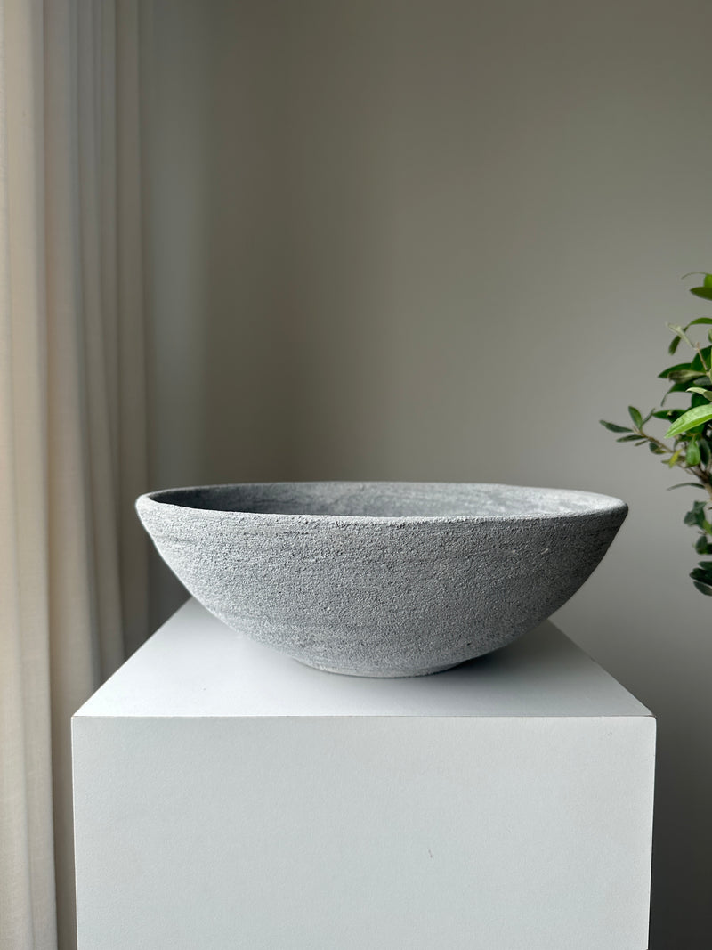 Anima Gray Unglazed Handmade Ceramic Bowl