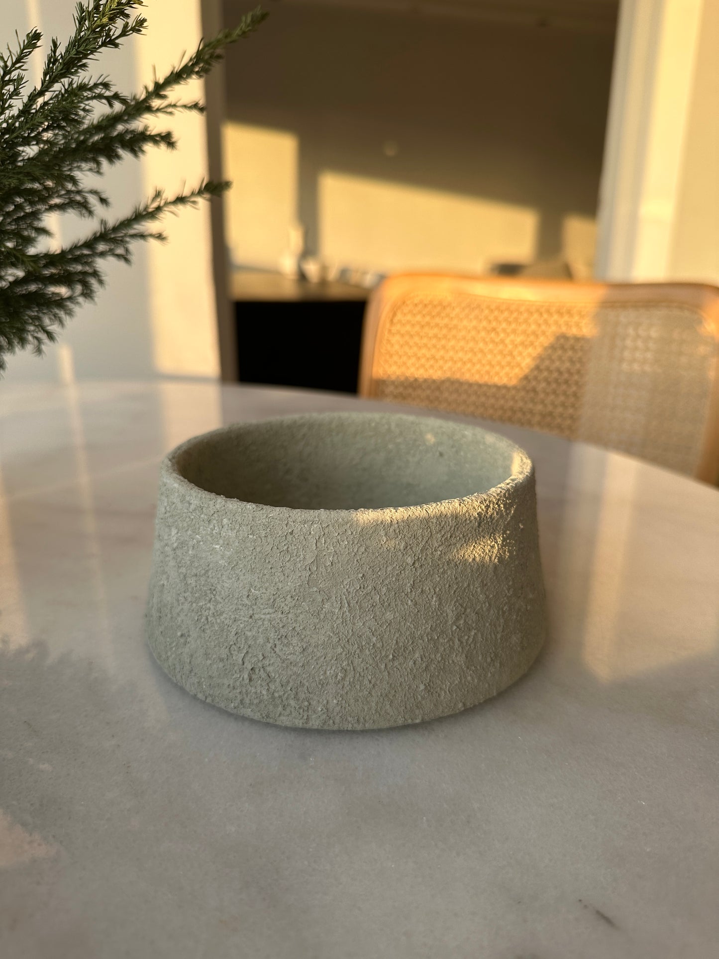 Mia Green Unglazed Ceramic Textured Bowl