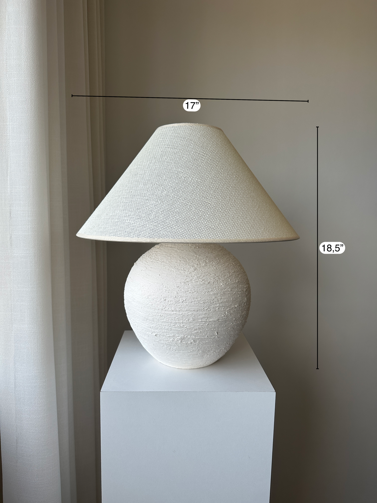 Tina XL SIZE Unglazed Ceramic Textured Table Lamp