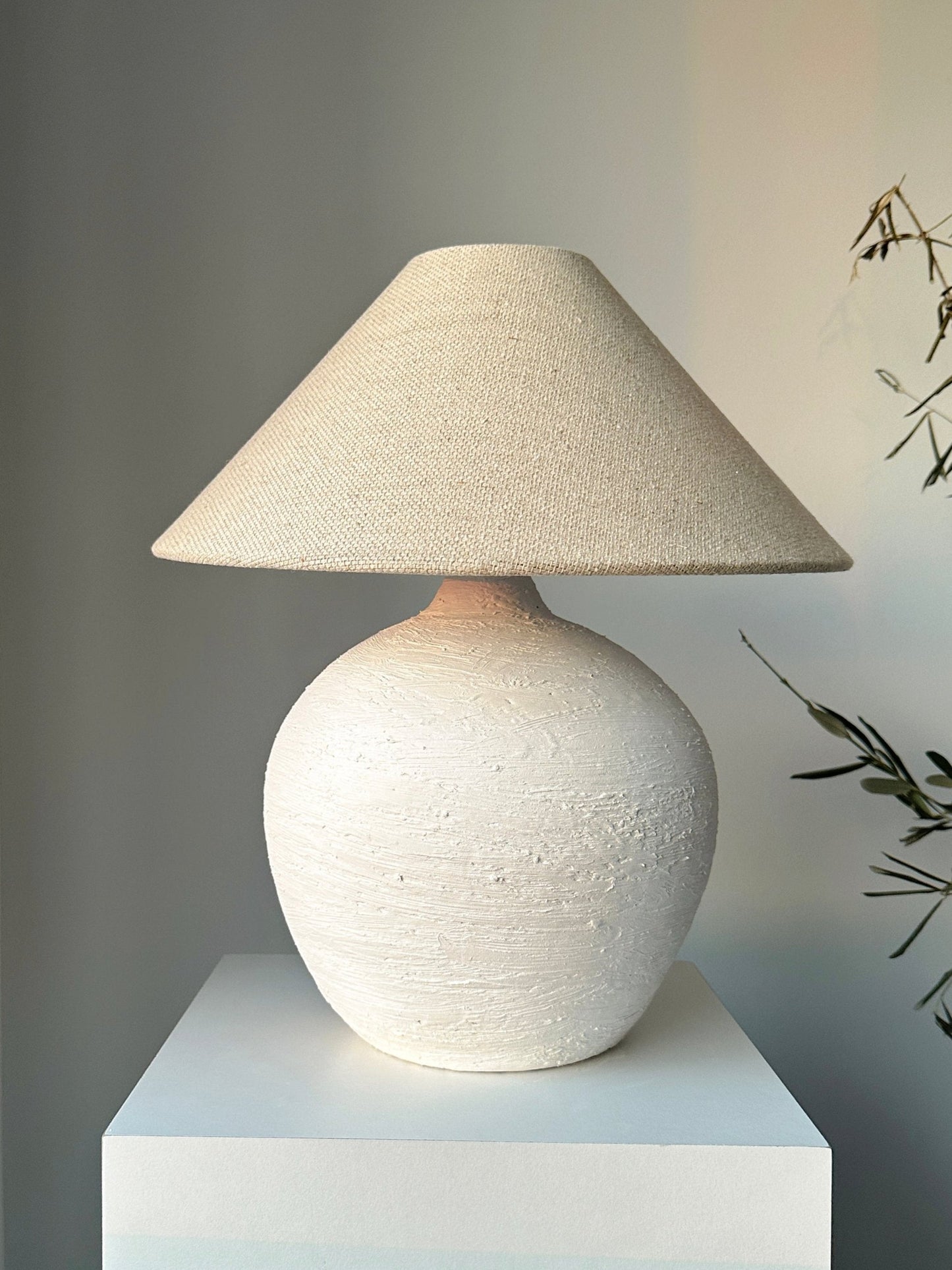 Tina Unglazed Ceramic Textured Table Lamp