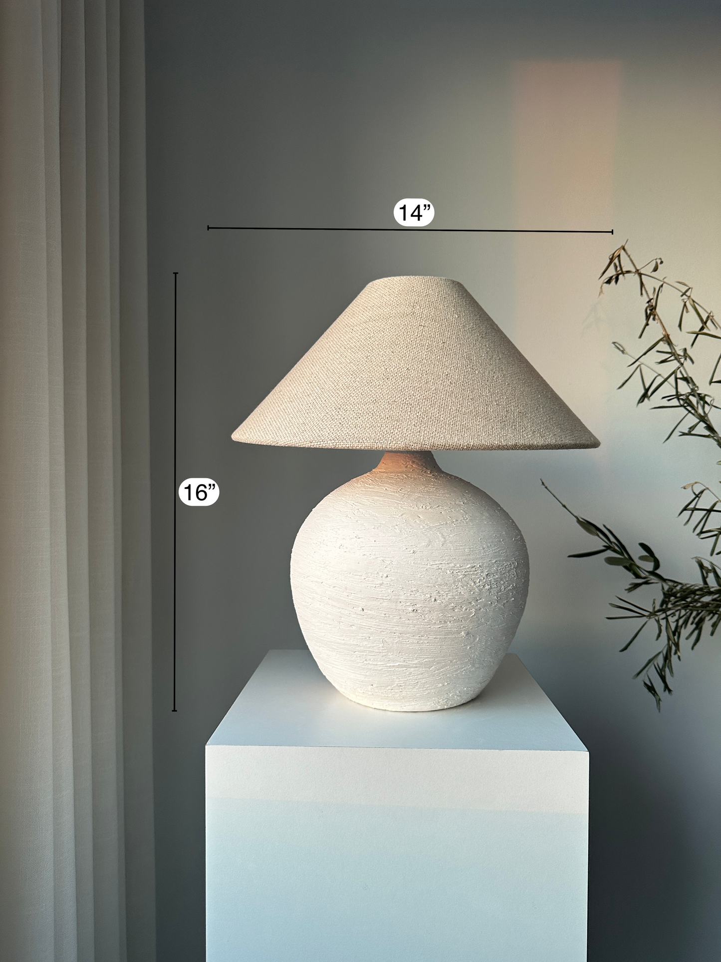 Tina Unglazed Ceramic Textured Table Lamp